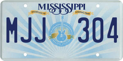 MS license plate MJJ304