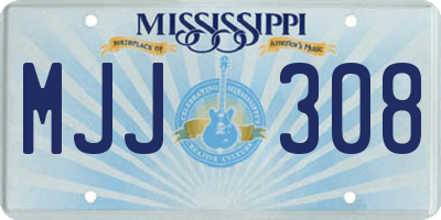 MS license plate MJJ308