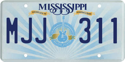 MS license plate MJJ311