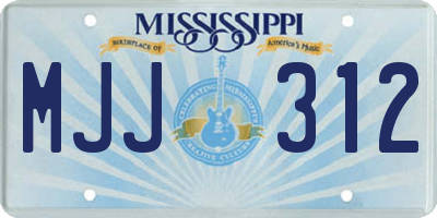 MS license plate MJJ312