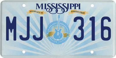 MS license plate MJJ316