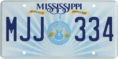 MS license plate MJJ334