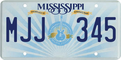 MS license plate MJJ345