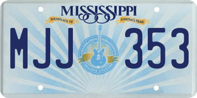 MS license plate MJJ353