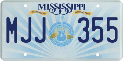 MS license plate MJJ355