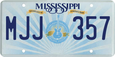 MS license plate MJJ357