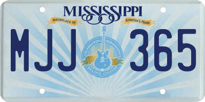 MS license plate MJJ365