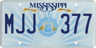 MS license plate MJJ377