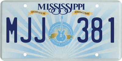 MS license plate MJJ381