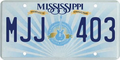 MS license plate MJJ403
