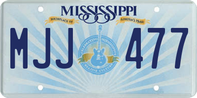 MS license plate MJJ477