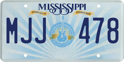 MS license plate MJJ478