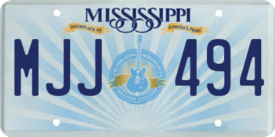 MS license plate MJJ494