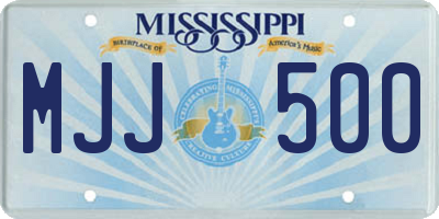MS license plate MJJ500