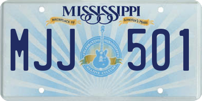 MS license plate MJJ501