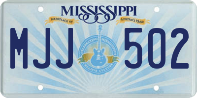 MS license plate MJJ502