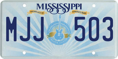 MS license plate MJJ503