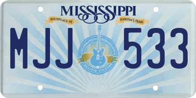 MS license plate MJJ533