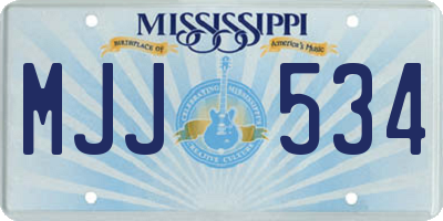MS license plate MJJ534