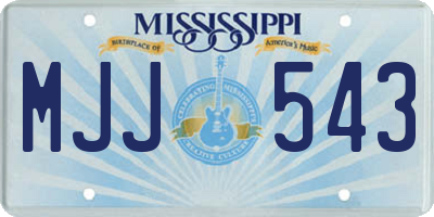 MS license plate MJJ543