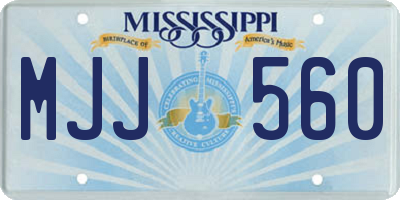 MS license plate MJJ560