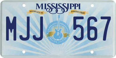 MS license plate MJJ567