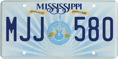 MS license plate MJJ580