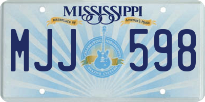 MS license plate MJJ598