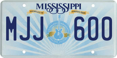 MS license plate MJJ600