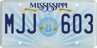 MS license plate MJJ603