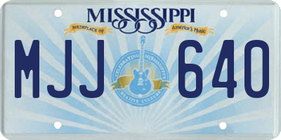 MS license plate MJJ640