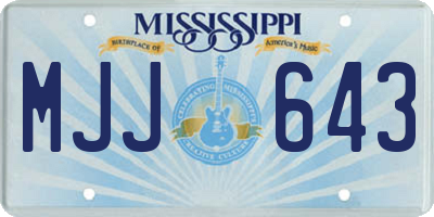 MS license plate MJJ643