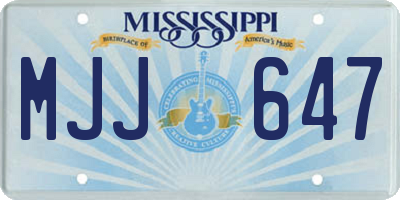 MS license plate MJJ647