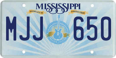 MS license plate MJJ650