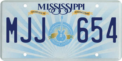 MS license plate MJJ654