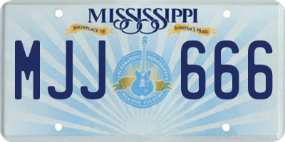 MS license plate MJJ666