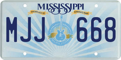 MS license plate MJJ668