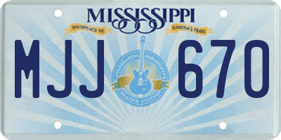 MS license plate MJJ670