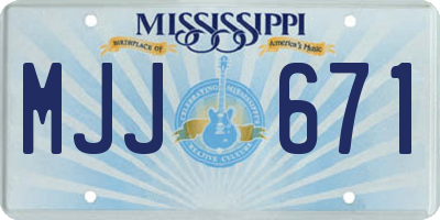 MS license plate MJJ671