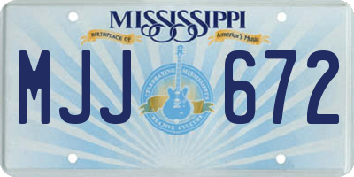 MS license plate MJJ672