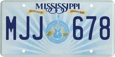 MS license plate MJJ678