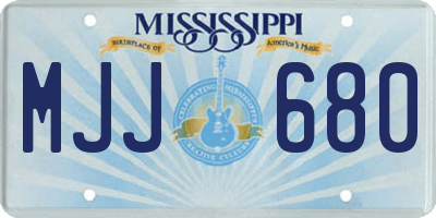 MS license plate MJJ680
