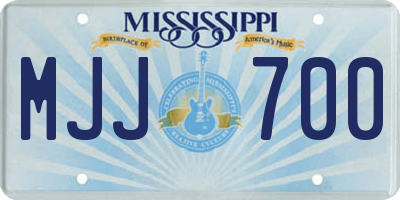 MS license plate MJJ700