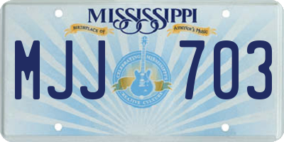 MS license plate MJJ703