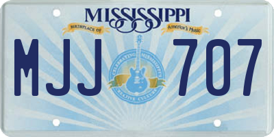 MS license plate MJJ707