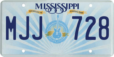 MS license plate MJJ728
