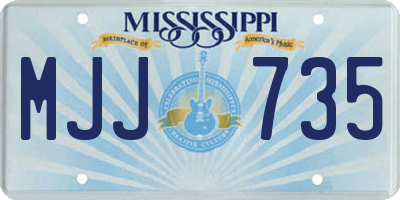 MS license plate MJJ735