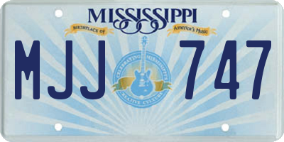 MS license plate MJJ747