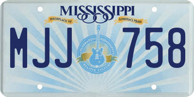 MS license plate MJJ758