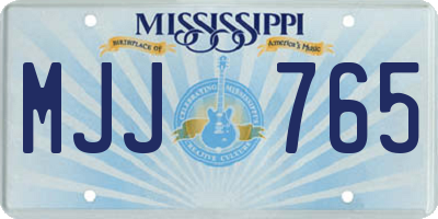 MS license plate MJJ765